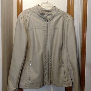 Faux leather moto jacket